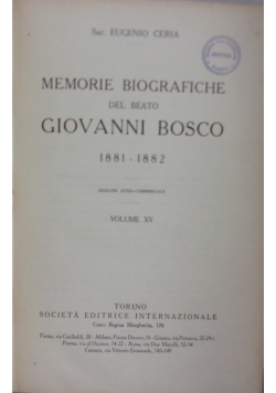 Memorie Biografiche del Beato Giovanni Bosco,1934r.