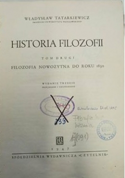 Historia filozofii T. II, 1947 r.