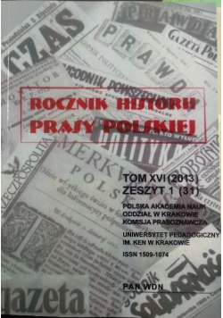 Rocznik historii prasy polskiej. Tom XVI, zeszyt 1