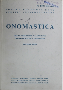Onomastica Rocznik XXXIV