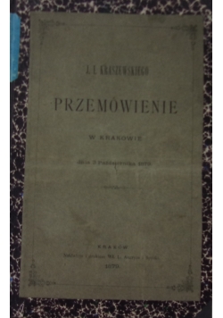 Przemówienie w Krakowie dnia 3 października 1879, 1879r.