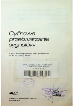 Cyfrowe przetwarzanie sygnałów