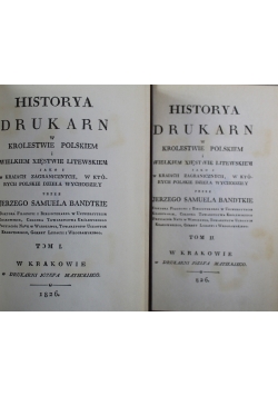 Hitorya Drykarn w Krolestwie Polskiem Reprint 1826 r Tom I i II