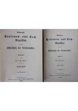 General Personen und Sach Register,  Tom I-II, ok. 1886r.