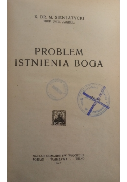 Problem istnienia Boga, 1923 r.