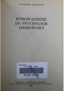 Wprowadzenie do psychologii osobowości