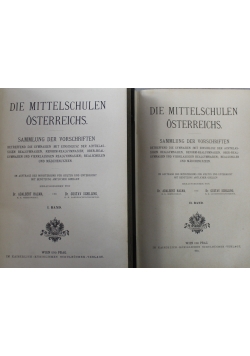 Die Mittelschulen Osterreichs I i II Band  1911 r.