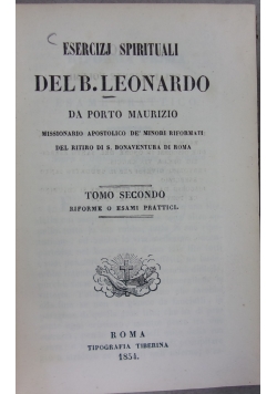 Esercizj Spirituali, 1854 r. 2 tomy