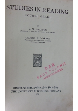 Studies in Reading,1929r.