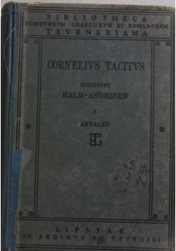 Cornelivs Tacitvs, 1913 r.