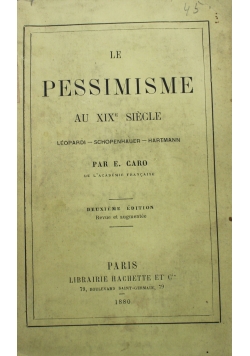 Le Pessimisme 1880 r.