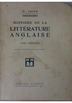 Histoire de la Litterature Anglaise,1905r.