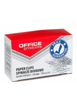 Spinacze biurowe 33mm okrągłe 100 sztuk