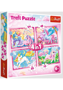 Puzzle 4w1 Jednorożce i magia TREFL
