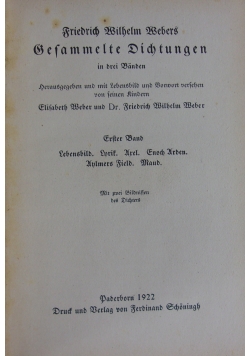 Gesammelte Dichtungen. I Band, 1922 r.