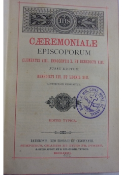 Caeremoniale episcoporum, 1886 r.