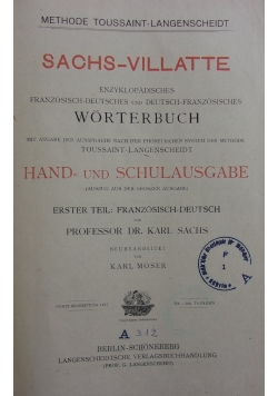 Sachs-Villatte Enzyklopadisches Worterbuch, 1917 r.