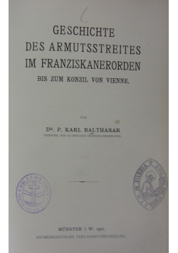 Gesichte des armutsstreites im Franziskanerorden, 1911 r.
