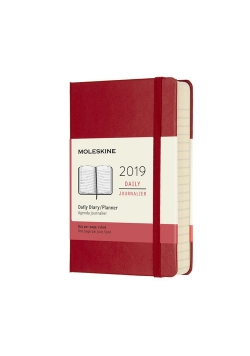 Kalendarz 2019 dzienny Moleskine 12M P , twarda oprawa, czerwony szkarłatny