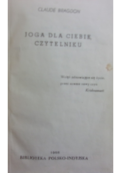 Joga dla Ciebie , czytelniku