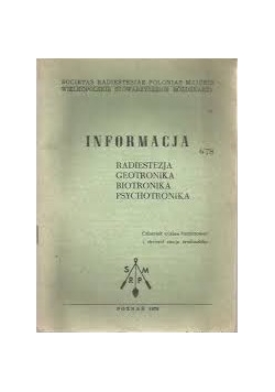 Informacja . Radiestezja geotronika biotronika psychotronika