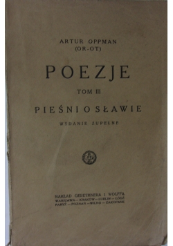 Poezje. Tom III,  1927r