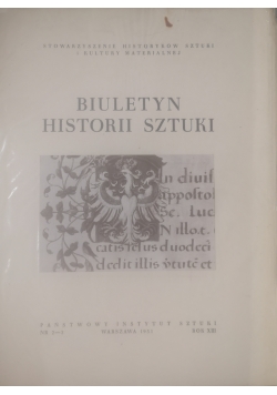 Biuletyn historii sztuki i kultury nr 2 i 3