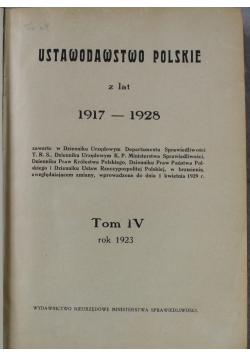 Ustawodawstwo Polskie z lat 1917 1928 tom 4