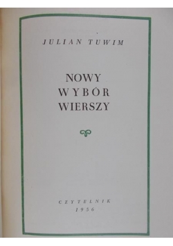 Tuwim Julian  Nowy wybór wierszy