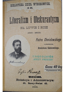 Liberalizm i obskurantyzm 1898 r.