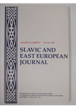 Slavic and East European Journal, Vol. 39, nr 2 (1995)