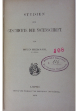 Studien zur Geschichte der Notenschrift, 1878 r.