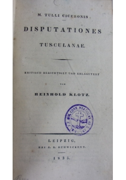 Disputationes Tusculanae, 1835 r.