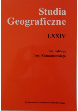 Studia Geograficzne LXXIV