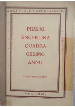 Quadragesimo anno, 1931 r.