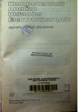 Komputerowa analiza układów elektronicznych