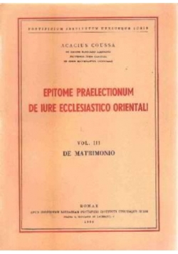 Epitome praelectionum de iure ecclesiastico orientali,1948r.