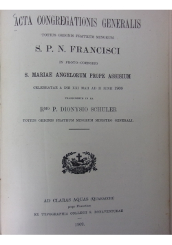 Acta Congregationis Generalis, 1909 r.