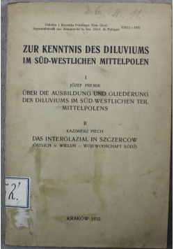 Zur Kenntnis des Diluviums im süd westlichen Mittelpolen 1932 r