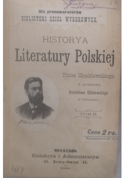 Historia literatury Polskiej, tom II, 1899 r.