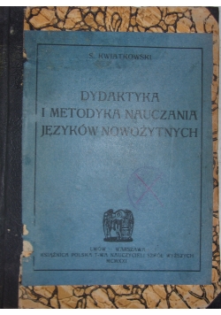 Dydaktyka i metodyka nauczania języków nowożytnych, 1921 r.