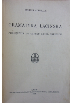 Gramatyka łacińska, 1929 r.