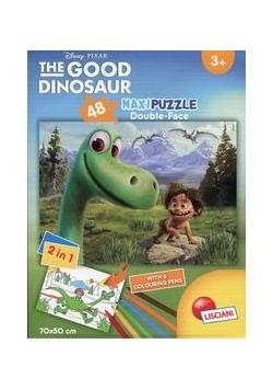 Puzzle dwustronne maxi 48 Dobry dinozaur, nowe