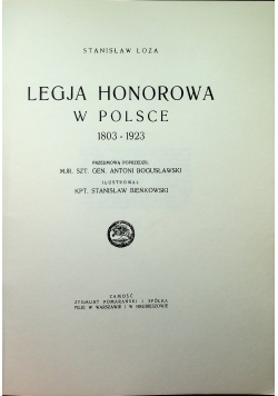 Legja Honorowa w Polsce 1803 - 1923 reprint z 1923 r