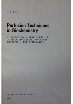 Perfusion Techniques in Biochemistry
