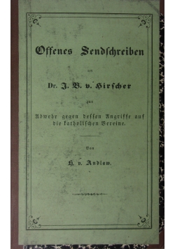 Offenes Sendschreiben ,1850r.