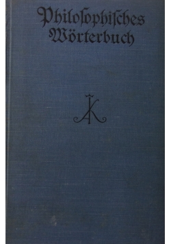 Philosophisches Worterbuch, 1922r.