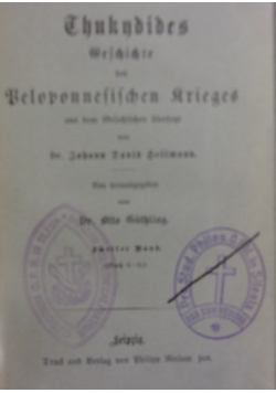 Thukndides gechichte des Beloponnesischen Arieges,