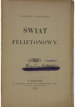 Świat felietonowy, 1894r.