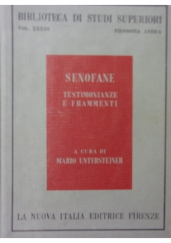Senofane Testimonianze E Frammenti